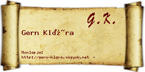 Gern Klára névjegykártya
